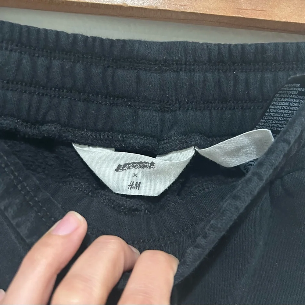 H&M Black Athletic Shorts with Neon Accent Side Panels Lakwena